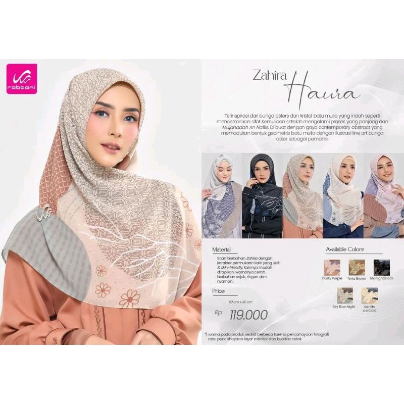 zahira haura - kerudung rabbani - jilbab segi empat rabbani - jilbab motif