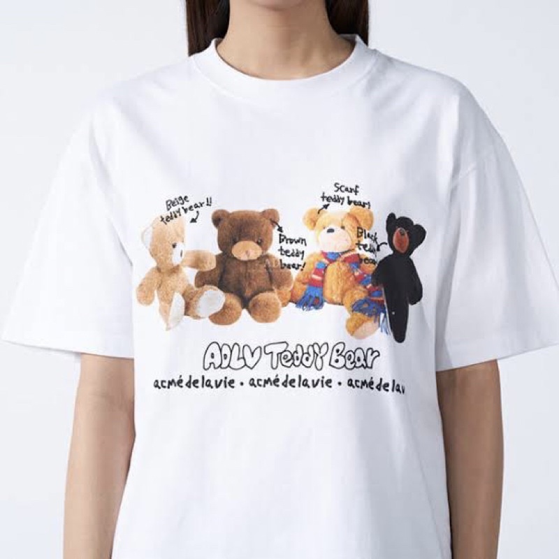 ADLV. Teddy Bear Doll Friends White Tee