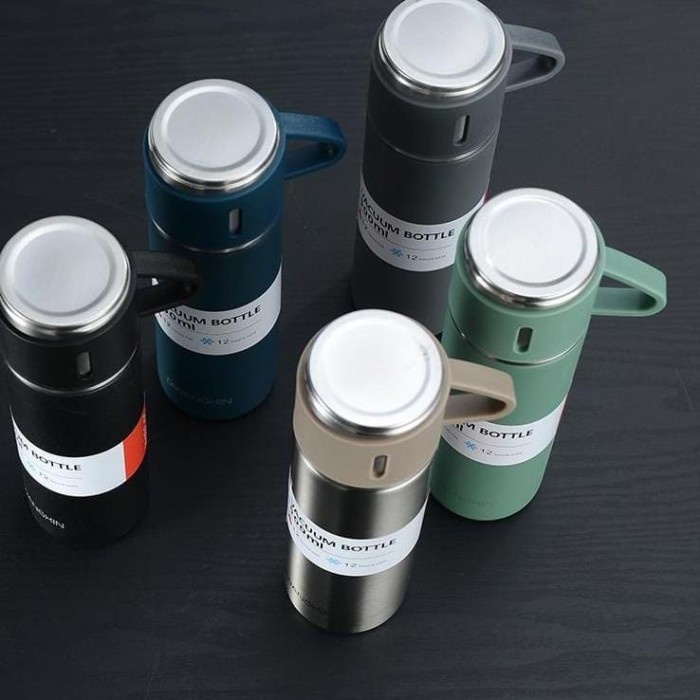 MIISOO THERMOS VACCUM FLASK GELAS CANGKIR LIFE POLOS NON LED 500ML TERMURAH 