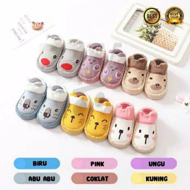 Anti Slip Bayi PATTERN MOCCASINS sepatu bayi prewalker kaos kaki