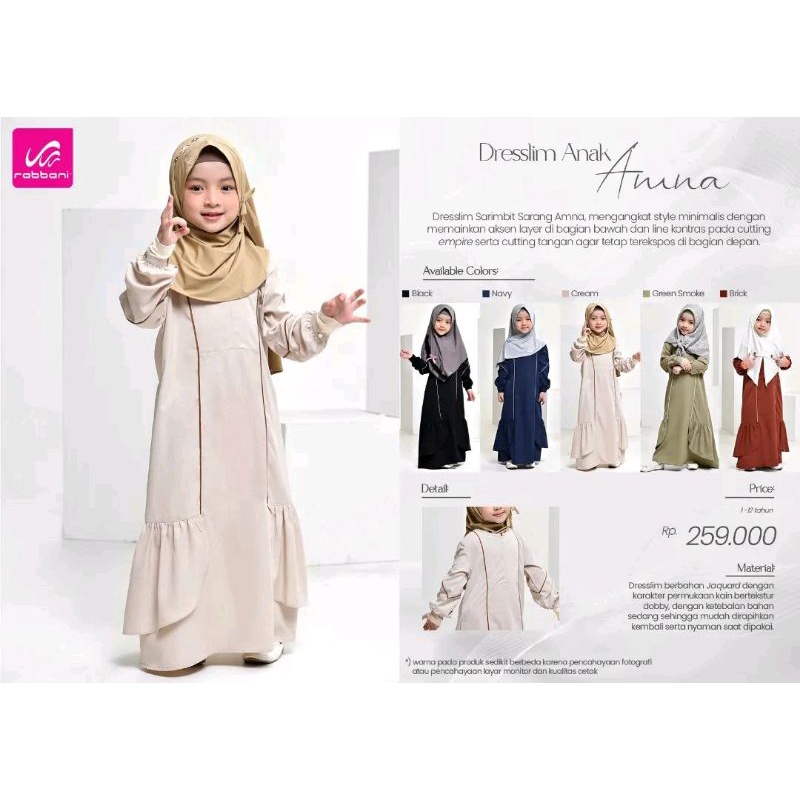 RABBANI | DRESSLIM ANAK RABBANI | GAMIS ANAK | BAJU ANAK PEREMPUAN
