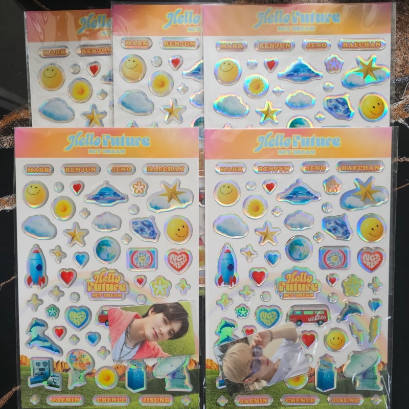 [ready stock] nct dream epoxy sticker sealed hello future photocard pc renjun & jeno