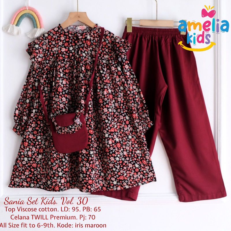 SETELAN CELANA ANAK // FAB VISCOSE // SANIA SET // SET TEEN KIDS ORI AMELIA KIDS