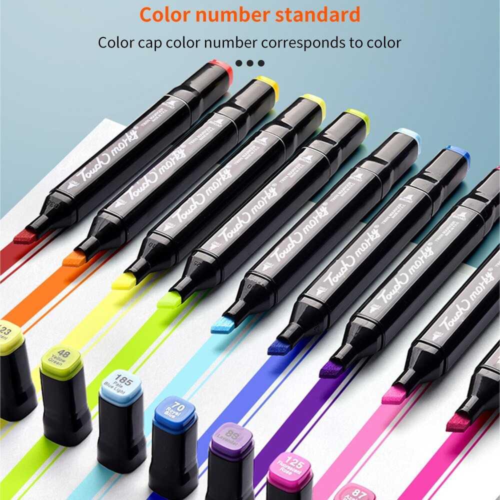 TOUCH Spidol Dual Side Fine Art Brush Pen Art Marker Set 60 Color L270