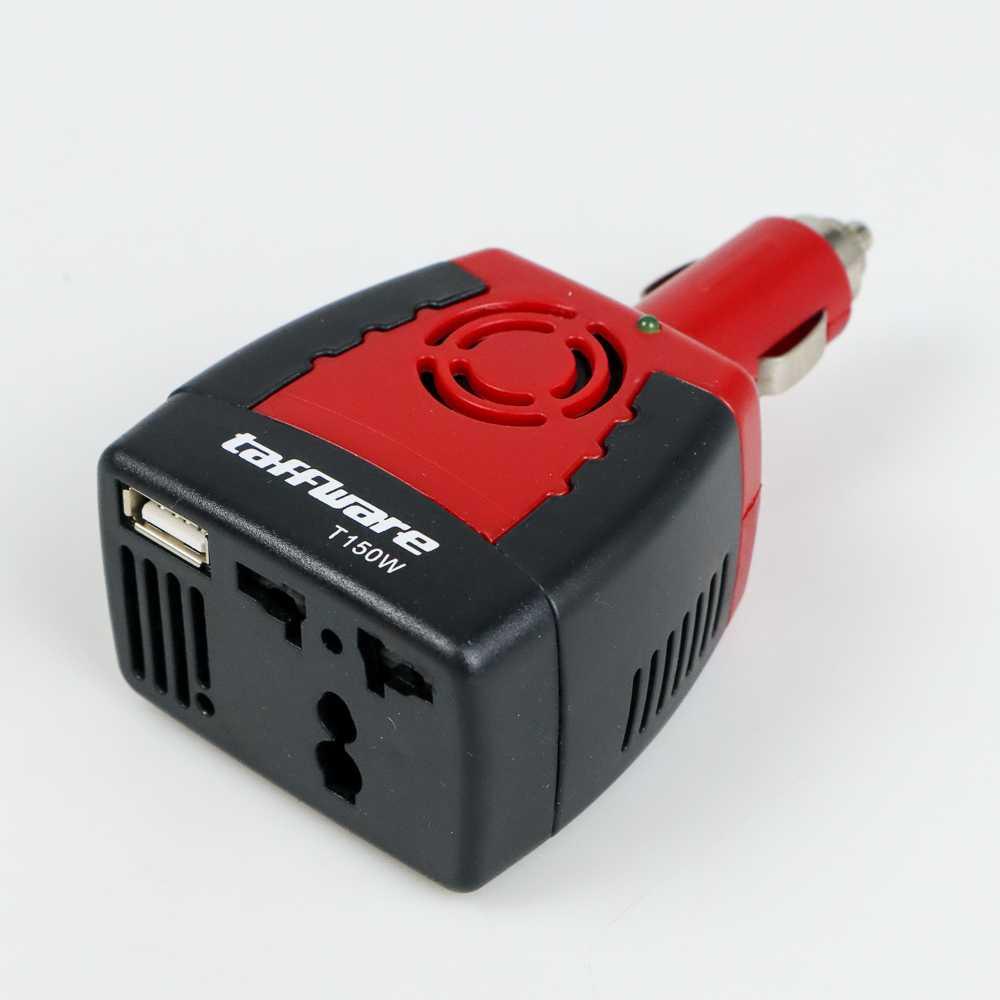 Taffware Car Inverter DC 12 V to AC 110/220V 5V USB 150W - T150W