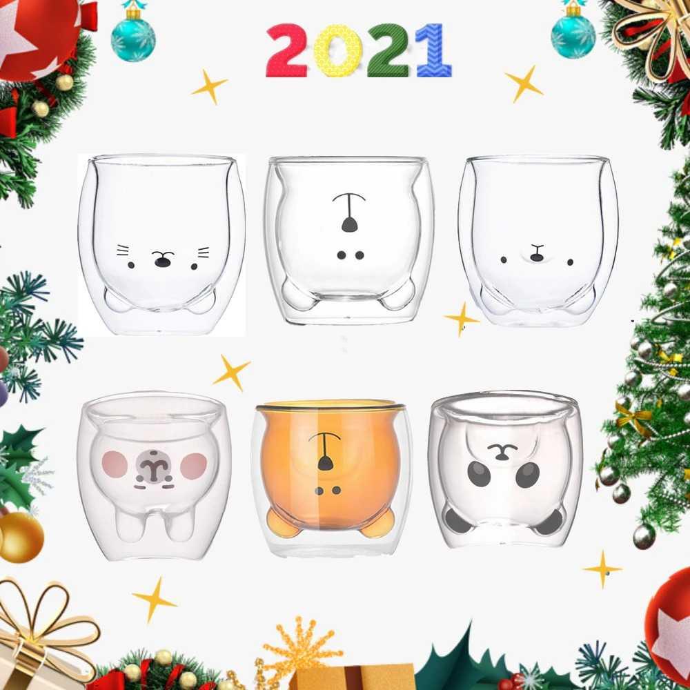 Cangkir Kopi Anti Panas Double-Wall Glass Cute Cartoon 250ml LETUZI Mug Gelas Kaca Cangkir Set Cangkir Kopi Cangkir Set Keramik Gelas Teh Gelas Keramik Cangkir Plastik Gelas Lucu Tea Set Cangkir Stainless Cangkir Keramik Cangkir Kopi Set Gelas