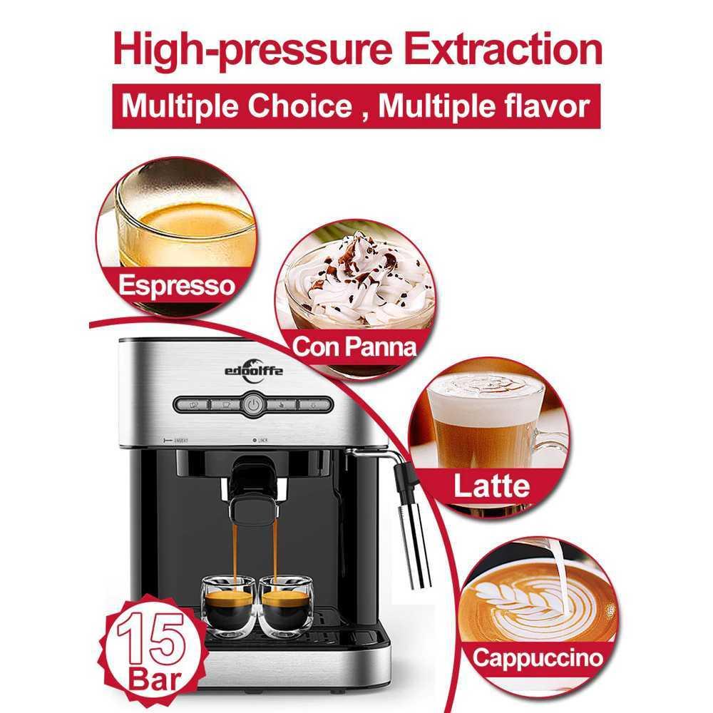 Mesin Kopi Semi Automatic Edoolffe Italian Coffee 15 Bar MD-2009 Dispenser Aksesoris Kopi Coffee Maker Mesin Kopi Espresso Ferrati Ferro Grinder Kopi Elektrik Alat Kopi Lengkap Mesin Espresso Ferratti Ferro Grinder Kopi Manual Nespresso Coffe