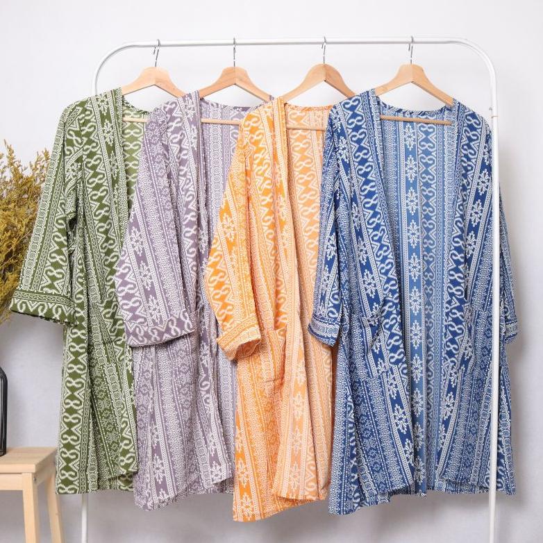 OUTER WANITA KEKINIAN PANJANG JUMBO KOREA OVERSIZE MOTIF