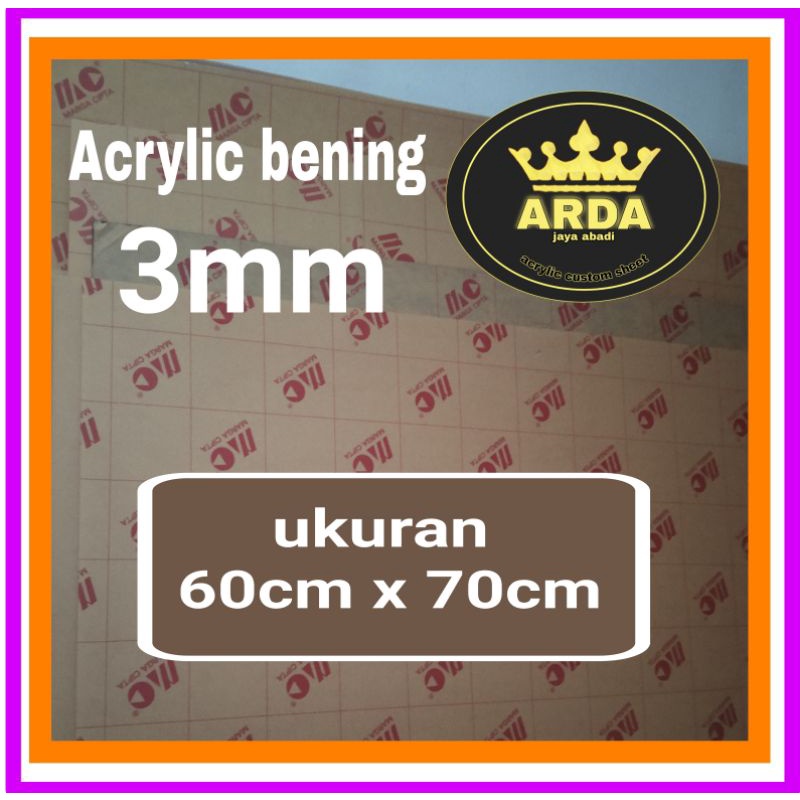Akrilik 3mm bening 60 x 70 akrilik lembaran acrylic clear  akrilik murah
