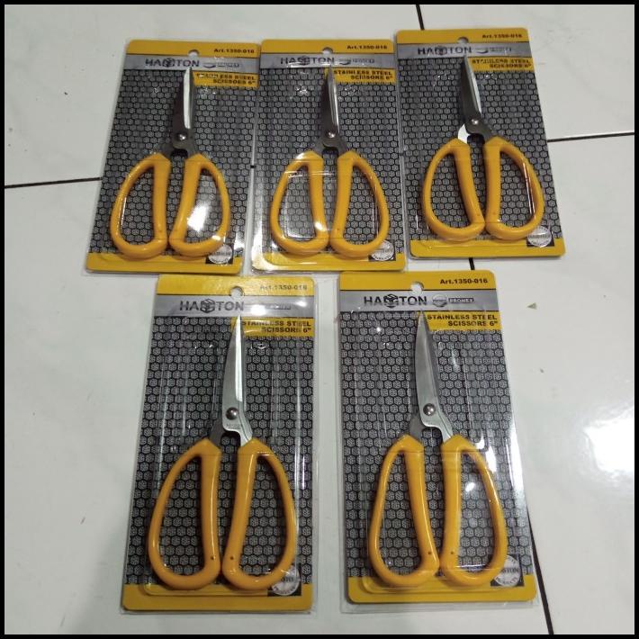 

TERBARU GUNTING HASTON (KUNING) 6 INCH TAJAM PEMOTONG KARET / KARDUS / KERTAS !!!!