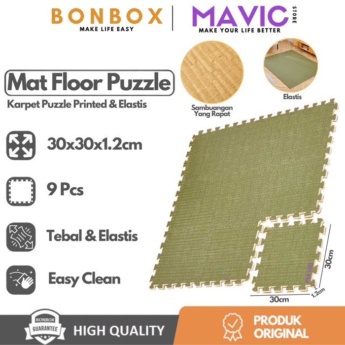 BONBOX BMP40 Matras Puzzle Alas Lantai Tebal 30x30CM Karpet Playmat