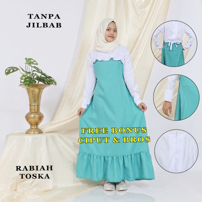 PROMO BAJU GAMIS ANAK REMAJA PEREMPUAN NOAMI SET UMUR 11 - 13 TAHUN - RABIAH TOSCA, ALL SIZE TERBARU