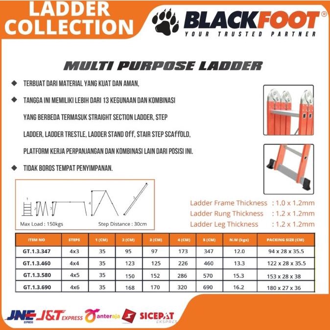 Blackfoot - Tangga Lipat Multi Fungsi / Tangga Multi Purpose