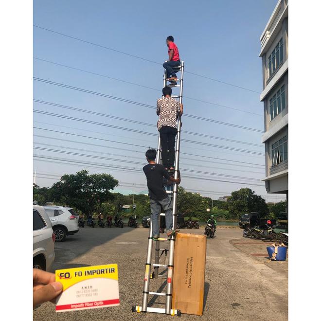 Tangga Lipat Aluminium Teleskopik 10.8M Double Telescopic 10.8Meter
