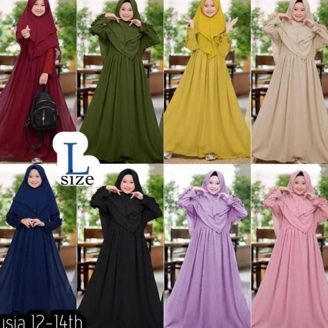 BAJU LEBARAN ANAK GAMIS ANAK PEREMPUAN BAJU LEBARAN ANAK MUSLIM TERBARU 2022 HARI RAYA EL09I09A82L