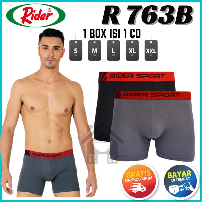 Terlaris Boxer Boxer / Kolor Pria Rider Sport Mini(R763B) Celana Dalam Laki Laki