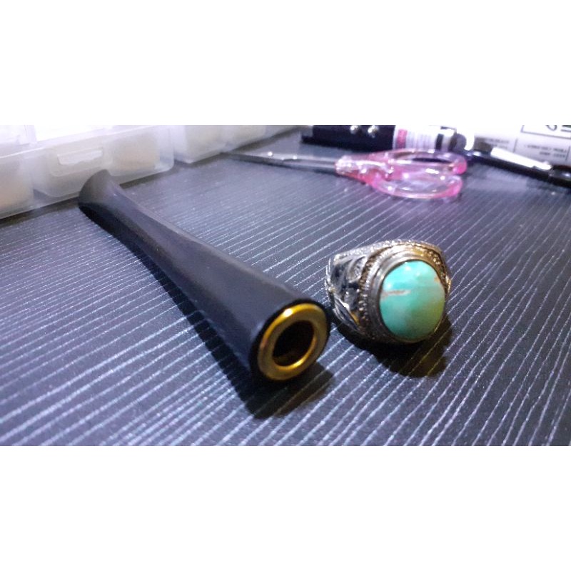 sepaket [TURQUOISE PYRUZ PERSIA POLOS TELUR ASIN] pirus persia emban cincin pria wanita ring alpaka 