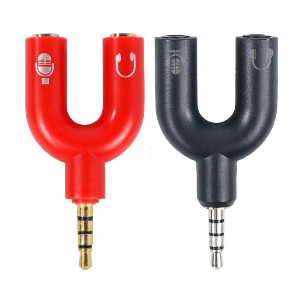 TaffSTUDIO Splitter Audio Shape U 3.5mm ke Headphone &amp; Mic - K0650