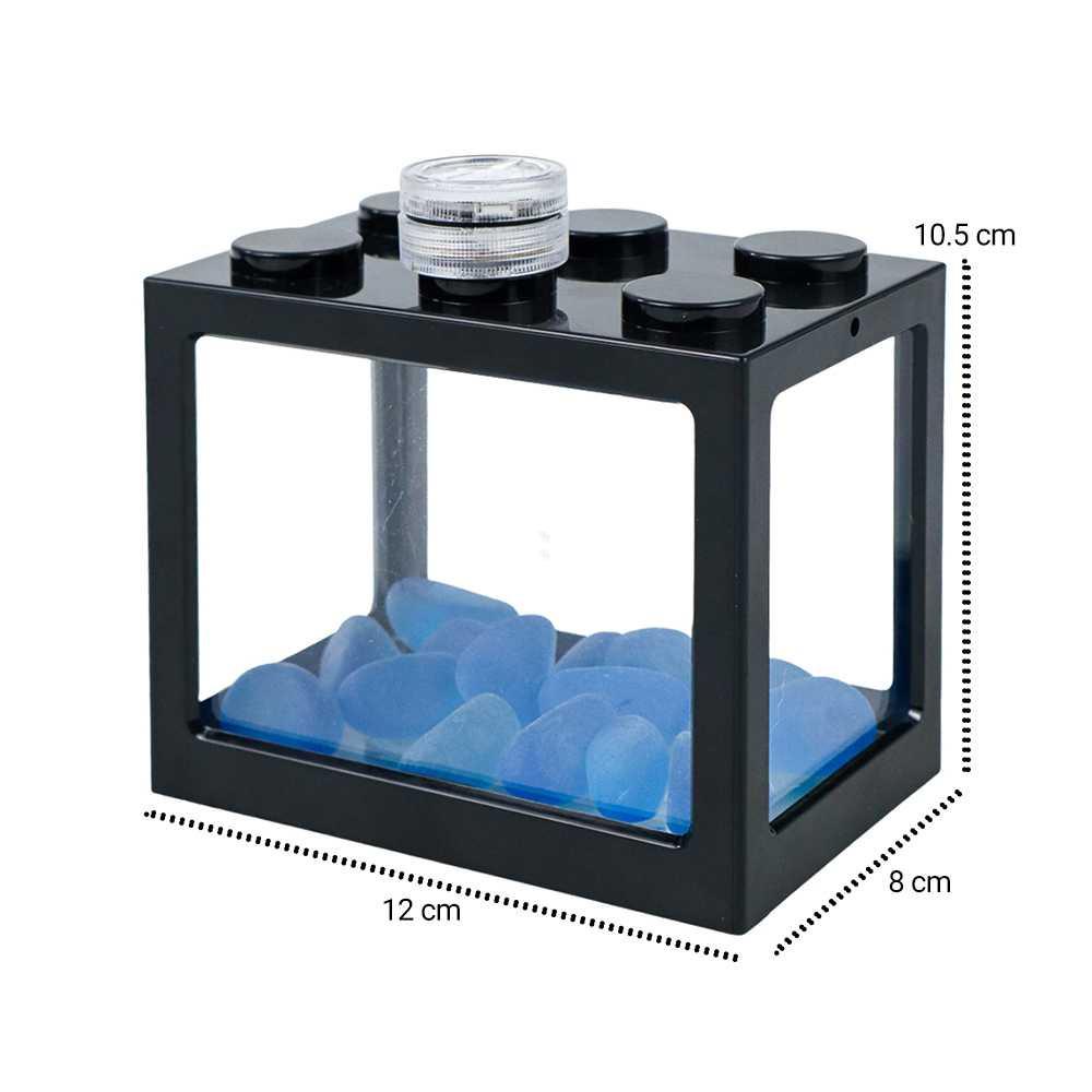 TOPINCN Aquarium Mini Lego Block with Colorful LED - TOP5 Akuarium Cupang Mini Akuarium Mini Ikan Cupang Aquarium Akrilik Aquarium Chana Mini Aquarium Cupang Indomaret Aquarium Cupang Mini Aquarium Kaca Murah Aquarium Mini Bulat Akuarium