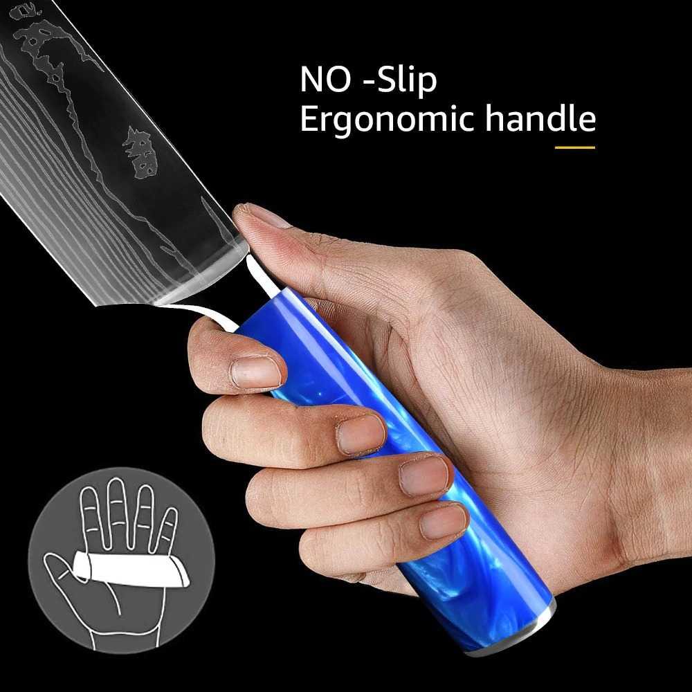 MYVIT Pisau Dapur Kitchen Damascus Pattern LFG56 Pisau Set Pisau Dapur Pisau Dapur Set Set Pisau Dapur Peralatan Dapur Lengkap Alat Masak Set Pisau Kecil Pisau Set Talenan Pancing Set Lengkap Knife Pisau Dapur Super Tajam Pisau Tajam Pisau Stainless Stain