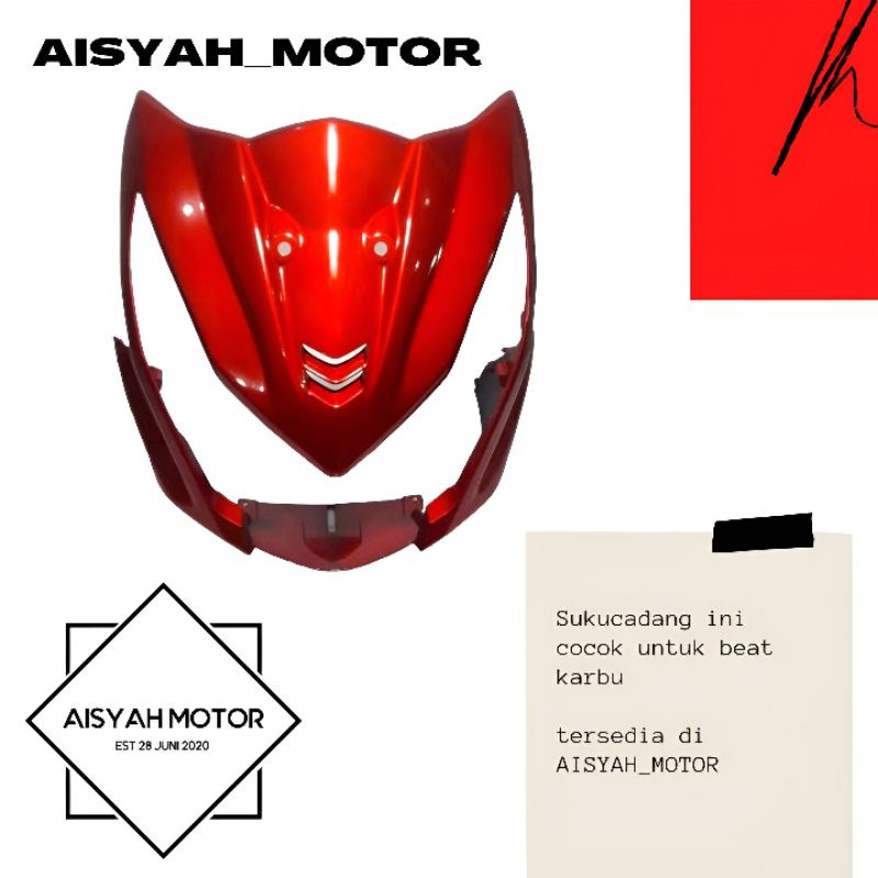 Cover Dasi Tameng Honda Beat FI Warna Merah Tahun 2012-2014