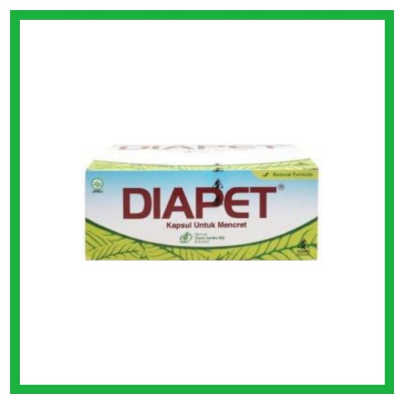 DIAPET 1 Folding Box Isi 12 Blister @ 10 Kapsul – Diare, Pencernaan, Buang Air Besar