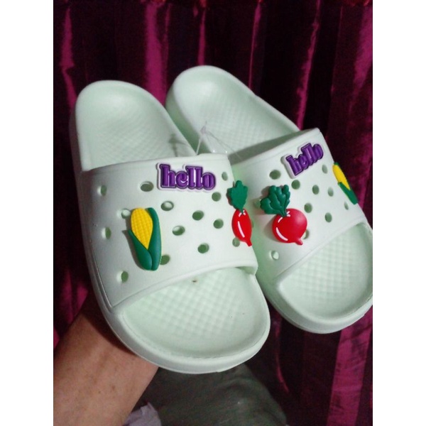 BALACA = Sandal slop perempuan dewasa motif gambar - gambar  size 36 - 41