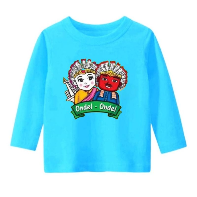 ONDEL-ONDEL ABANG NONE Kaos Atasan Anak Lengan Panjang ONDEL ONDEL ABANG NONE 1-12TAHUN UKURAN.S.M.L.XL.2XL.3XL
