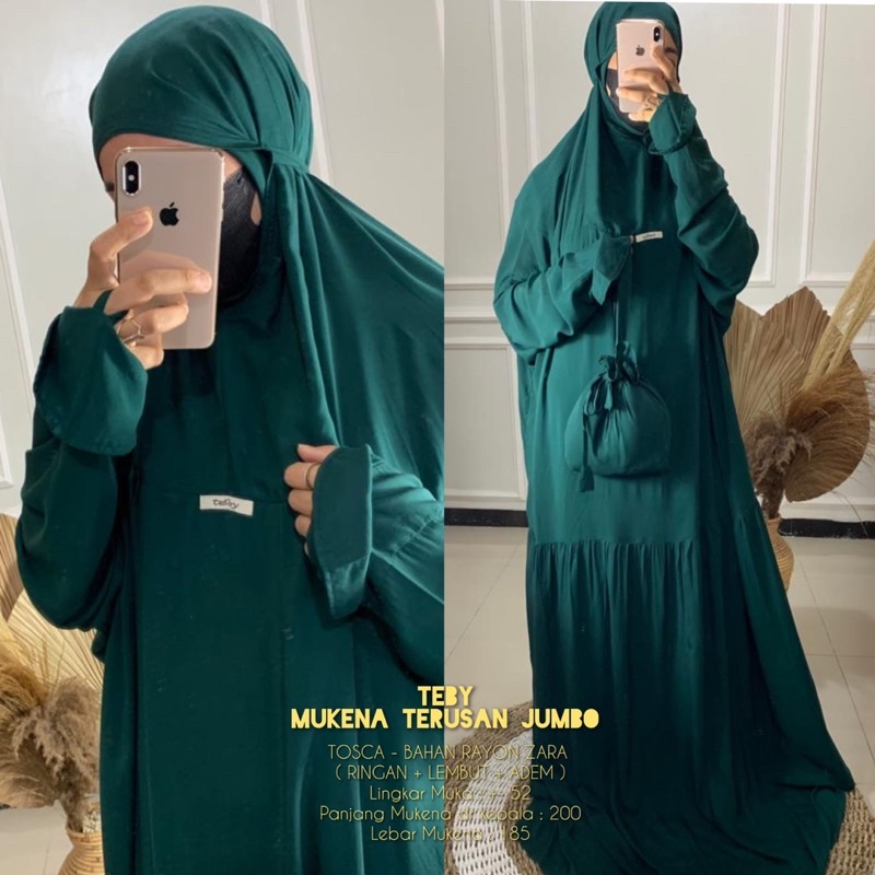 Teby Mukena Terusan Jumbo RAYON SILK IMPORT