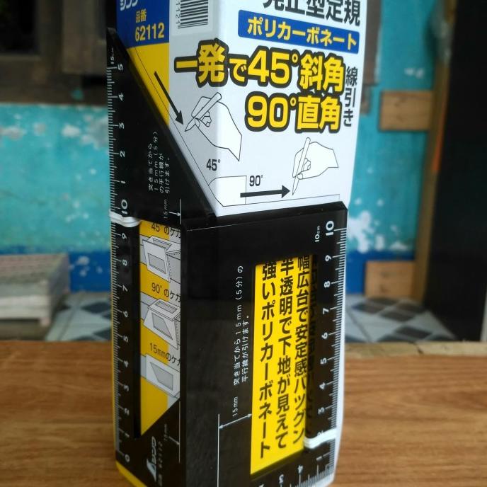 

Shinwa 62112 penggaris busur 45 dan 90derajat - 10cm - 15cm penggaris