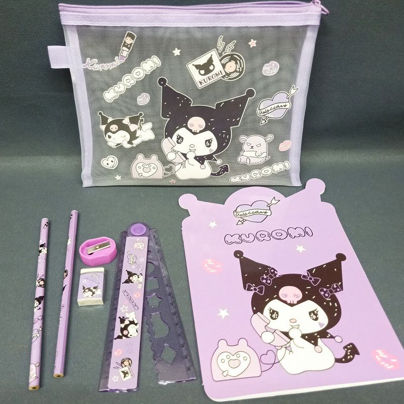 

SET LENGKAP POUCH + BUKU + PENSIL 2 BUAH + PENGHAPUS / ERASER + RAUTAN / SHARPENER + PENGGARIS SANRIO MY MELODY KUROMI CINNAMON ROLL POMPOMPURIN