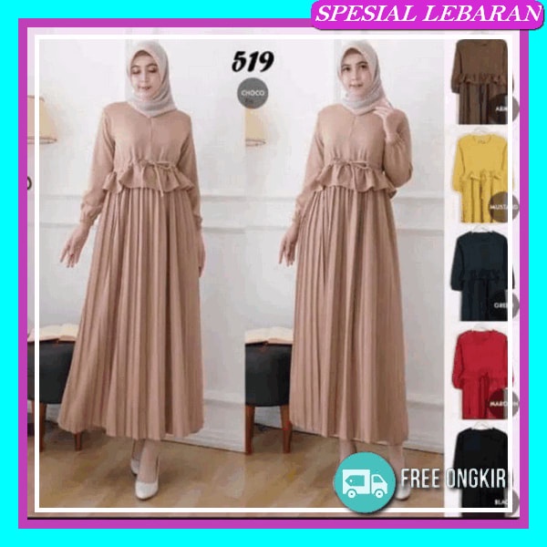 Gamis Wanita Terbaru 2023 Kekinian Original Mewah Simpel Premium Dres Muslimah Putih Hitam Elegan Ba