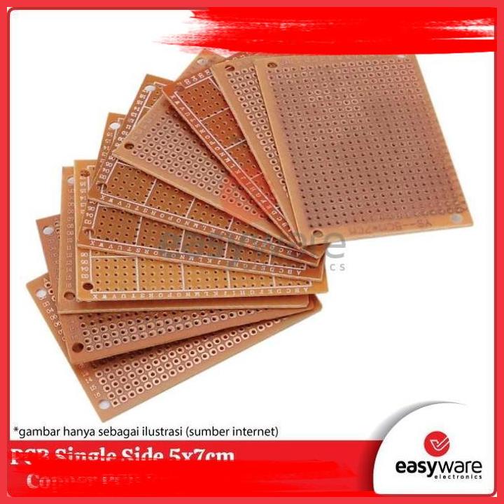 (EASY) PCB HOLE SINGLE SIDE 5X7CM PCB DOT MATRIX 5X7CM PCB LUBANG 5X7CM