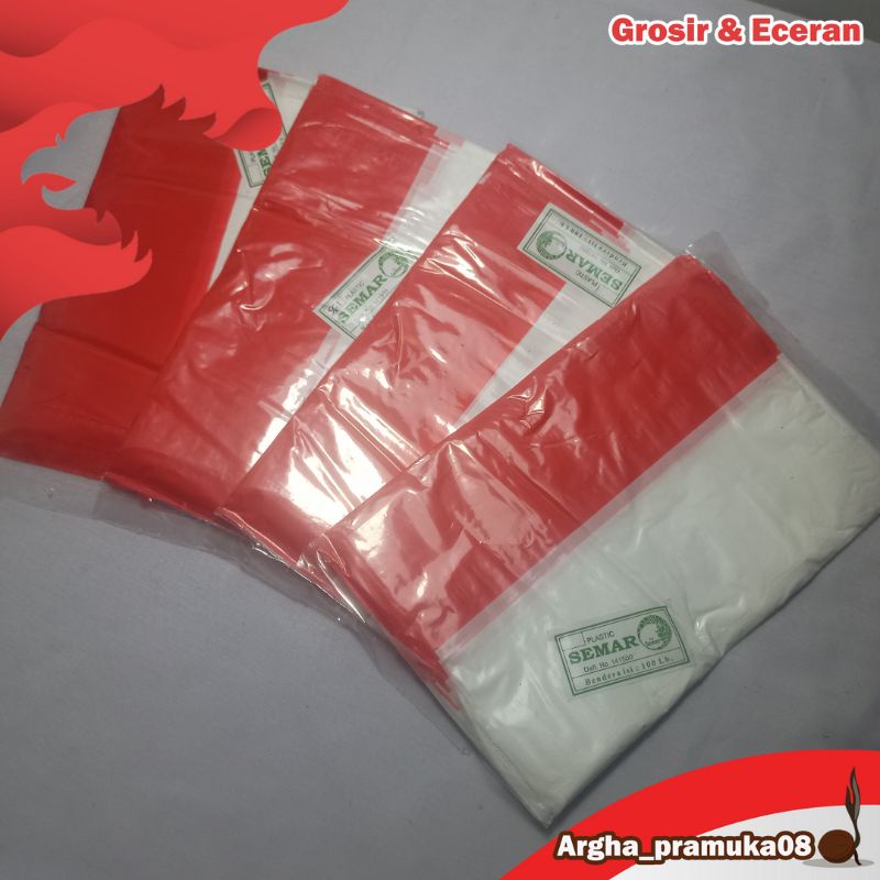 Bendera Merah Putih Plastik 100 pcs