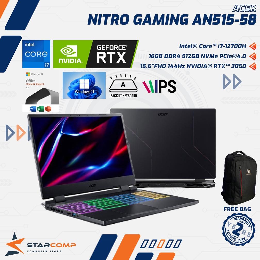 ACER NITRO 5 AN515-58 i7-12700H 16GB 512GB RTX3050 4GB 15.6" 144Hz OHS