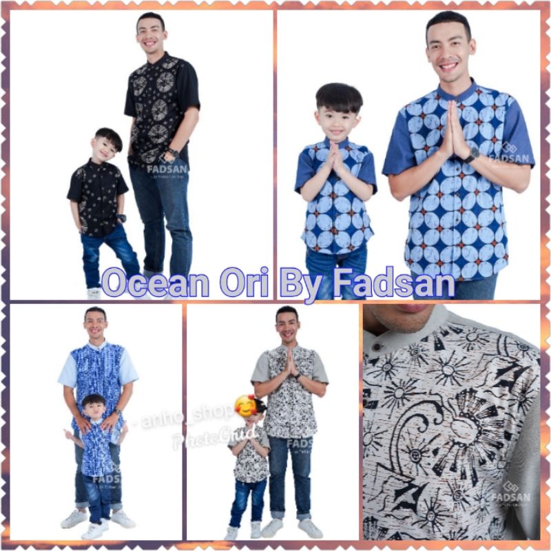 koko couple OCEAN ORI By Fadsan / koko ayah & anak / koko lengan pendek/ koko batik