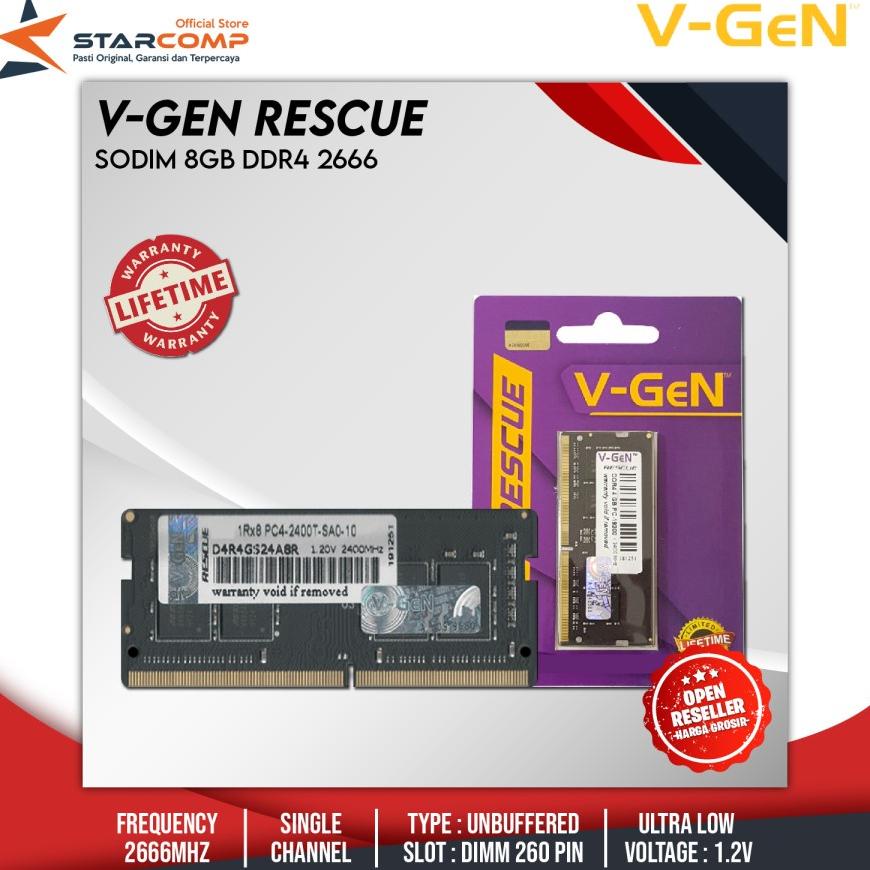 Sodimm DDR4 8GB 2666MHz RESCUE V-GEN RAM LAPTOP