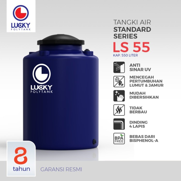 Terlaris Tangki Air Lucky Standard Ls 550 Toren Tandon Polytank