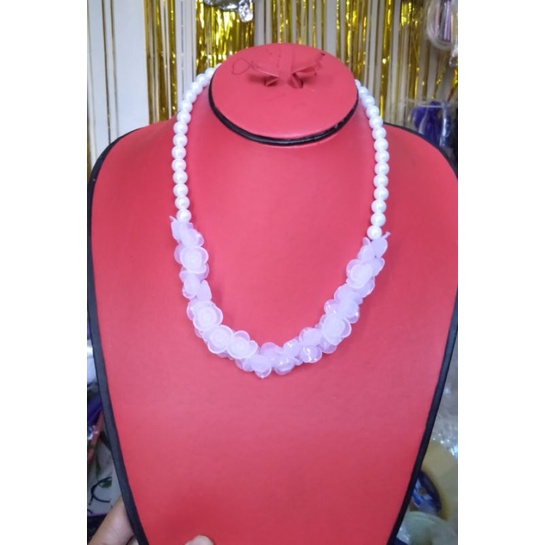 Kalung wanita / kalung mutiara bunga rose / kalung pendek panjang / Aksesoris kalung hijab wanita ke