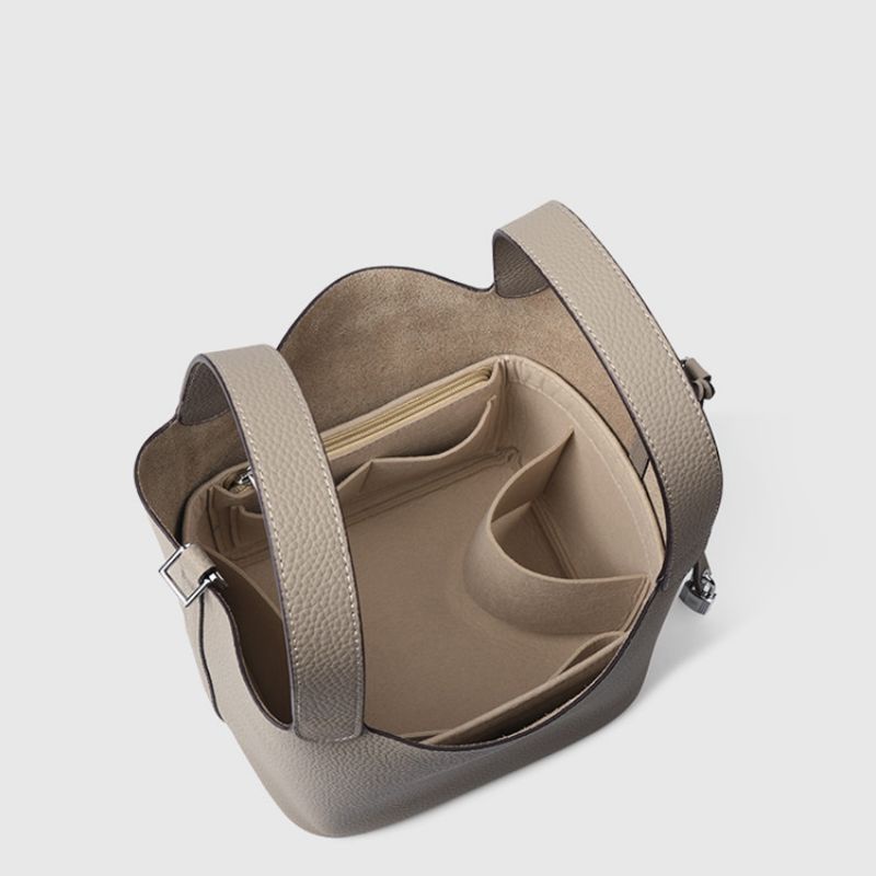 felt Top zipper Bag organizer for picotin bucket bag / insert bag