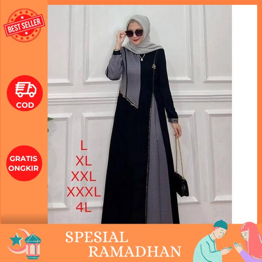 Promo !!! Shabira Kaftan Wanita Remaja Dewasa Putih Polos Model Lebaran Terbaru 2023 Bahan Jatuh Cer