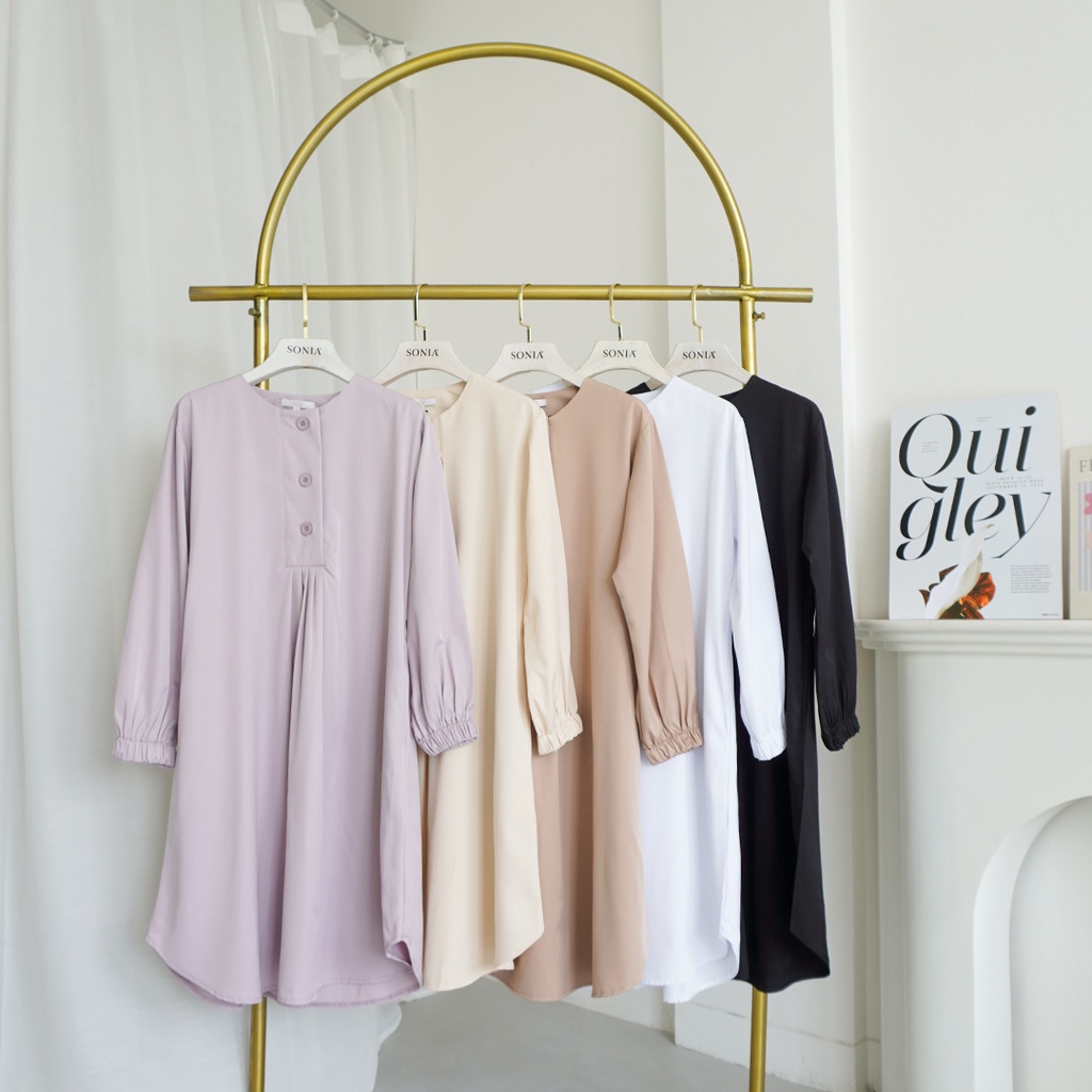 Amora Midi Dress Tunik B5010151 by Sonia Basic Tunik Premium Wanita | Tunik Midi Polos Wanita