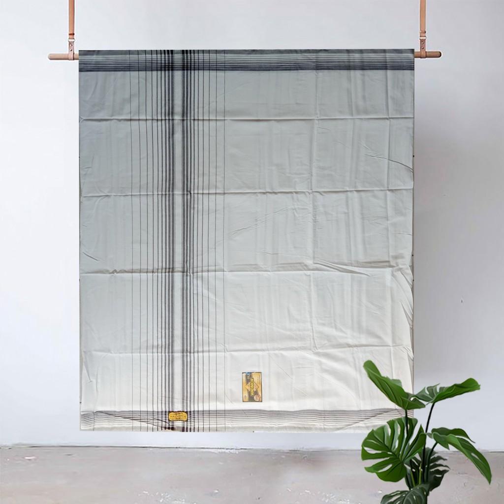 Wadimor Sarung Tenun Polos Hitam / Putih / HIJAU