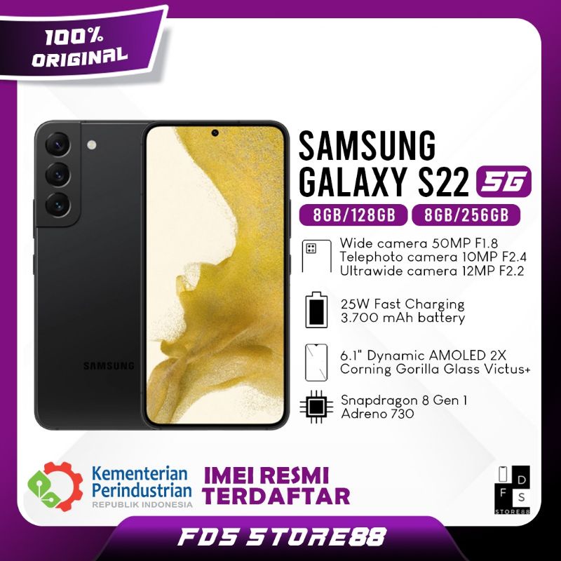 Samsung Galaxy S22 5G 8/128 GB 8/256 GB Garansi Resmi SEIN
