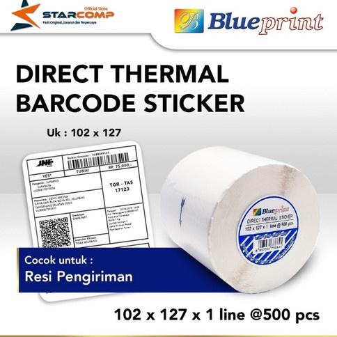 

Kertas Label Thermal Stiker Resi BLUEPRINT 102x127 mm 500Pcs Roll