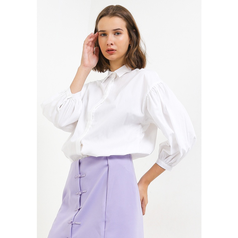 Kemeja Wanita Hush Puppies Original Cewek Basic Versatile Poliester Dc Palvin Voluminous Sleeve Shir