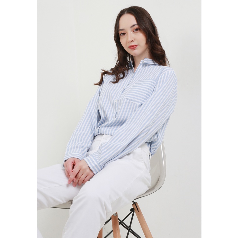 Kemeja Wanita Cardinal Original Striped Cewek Stripe Femme Regular Fit Perempuan