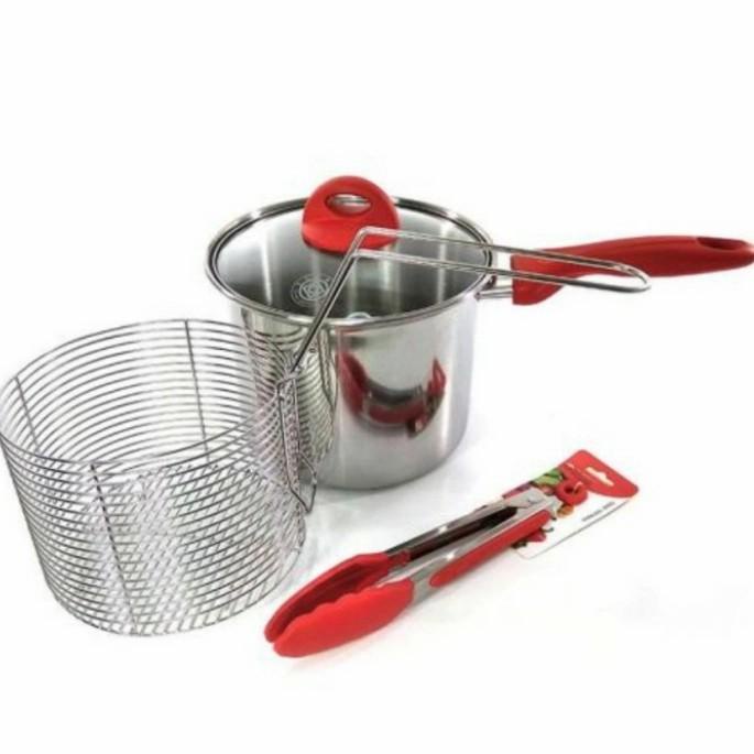 Deep Fryer Pan ( Panci Wajan Goreng Kentang Fried Chicken Serbaguna)