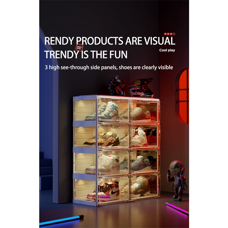 ANTBOX RAK SEPATU SNEAKERS LED TRANSPARAN