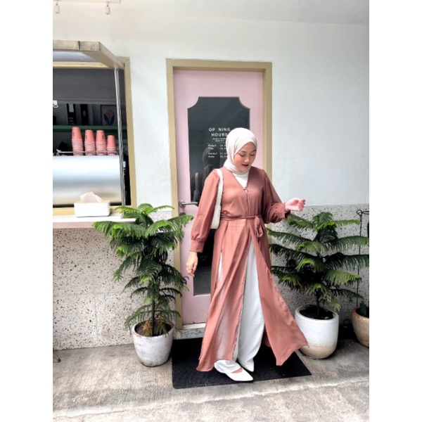 Nadira Outer Scraft Ceruty Babydoll Premium Outer Abaya Outer Dress Outer Panjang
